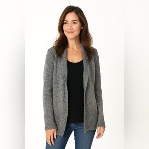 Theory Gray Jake Granito Wool Cashmere Knit Cardigan P/TP Open Front